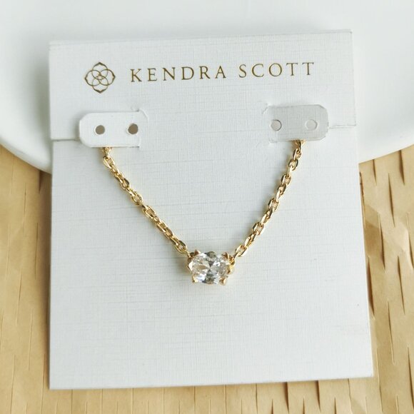 Kendra Scott Jewelry - Kendra Scott Gold Necklace with Clear Stone